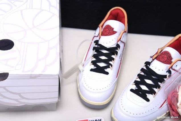 Cheap Jordan Off-White SP Low 2 DJ4375-106 Retro Red White 0807
